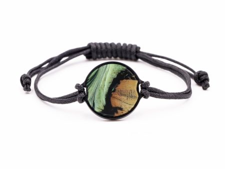 Circle Wood+Resin Bracelet - Leodora (Dark Green, 579921) Online Hot Sale