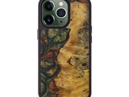 iPhone 13 Pro Wood+Resin Phone Case - Wini (Dark Green, 573755) Online now