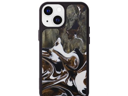 iPhone 13 mini Wood+Resin Phone Case - Ernest (Black & White, 579673) Online Hot Sale