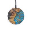 Circle Wood+Resin Wireless Charger - Malvina (Teal & Gold, 574435) For Cheap