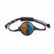 Circle Wood+Resin Bracelet - Madella (Teal & Gold, 580248) on Sale