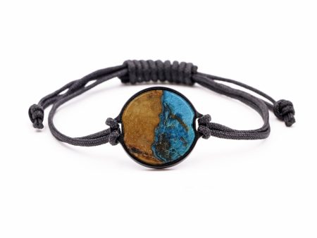 Circle Wood+Resin Bracelet - Madella (Teal & Gold, 580248) on Sale