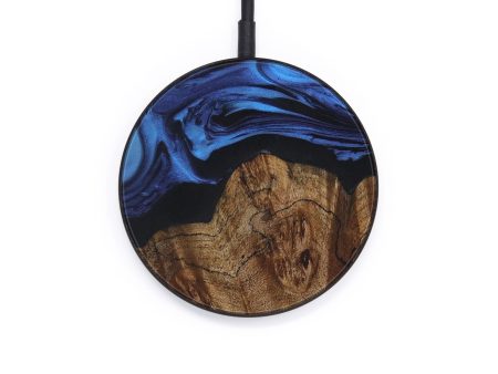 Circle Wood+Resin Wireless Charger - Keesha (Dark Blue, 579788) Sale