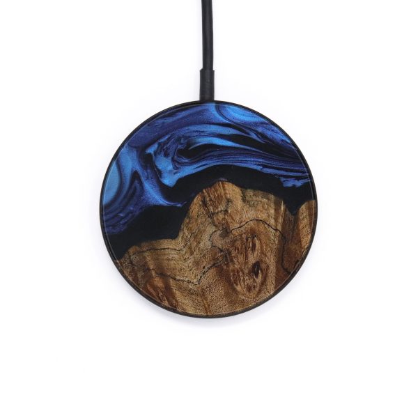 Circle Wood+Resin Wireless Charger - Keesha (Dark Blue, 579788) Sale