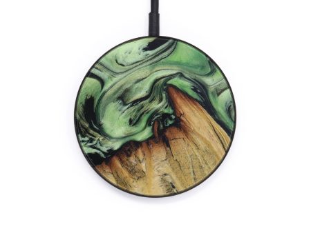 Circle Wood+Resin Wireless Charger - Charity (Dark Green, 579922) Online