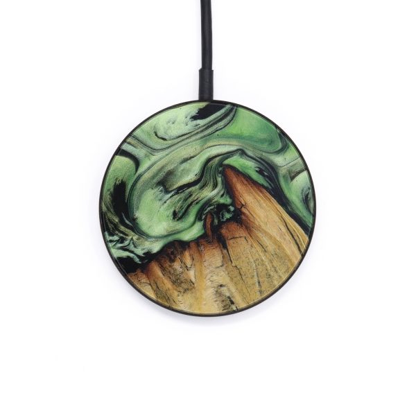 Circle Wood+Resin Wireless Charger - Charity (Dark Green, 579922) Online