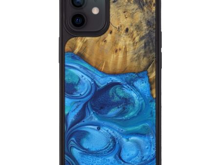 iPhone 12 Wood+Resin Phone Case - Traci (Light Blue, 573947) Fashion