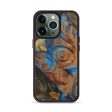 iPhone 13 Pro Wood+Resin Phone Case - Alverta (Teal & Gold, 570197) Sale