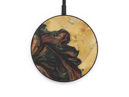 Circle Wood+Resin Wireless Charger - Emilia (Dark Green, 574669) Online Hot Sale