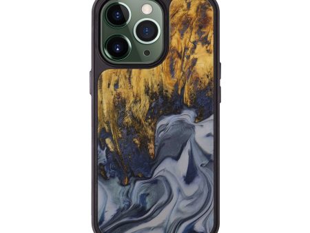 iPhone 13 Pro Wood+Resin Phone Case - Emit (Dark Blue, 580311) Fashion