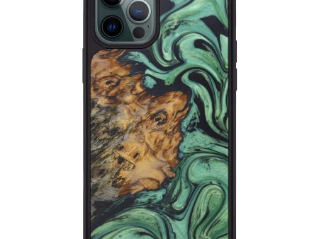 iPhone 12 Pro Max Wood+Resin Phone Case - Pete (Dark Green, 574714) Supply