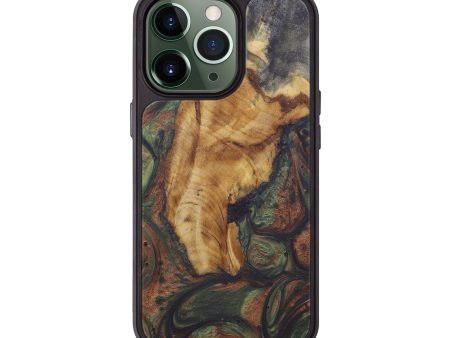 iPhone 13 Pro Wood+Resin Phone Case - Arno (Dark Green, 574707) For Discount