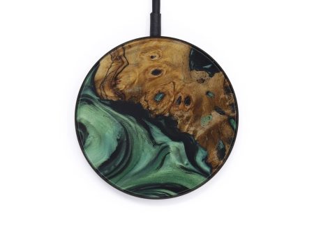 Circle Wood+Resin Wireless Charger - Iza (Dark Green, 574186) Sale