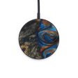 Circle Wood+Resin Wireless Charger - Percival (Teal & Gold, 570223) Online now