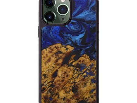 iPhone 13 Pro Max Wood+Resin Phone Case - Shoshanna (Dark Blue, 580315) For Cheap