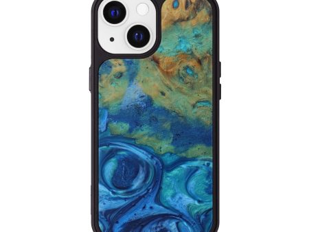 iPhone 13 Wood+Resin Phone Case - Minny (Light Blue, 573951) For Sale