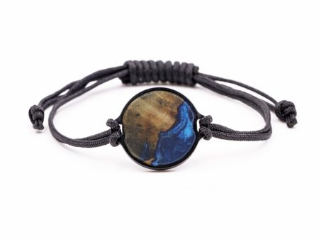 Circle Wood+Resin Bracelet - Maye (Teal & Gold, 573259) Online Hot Sale