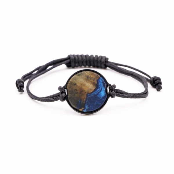 Circle Wood+Resin Bracelet - Maye (Teal & Gold, 573259) Online Hot Sale