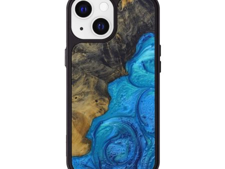 iPhone 13 Wood+Resin Phone Case - Anika (Light Blue, 573948) on Sale