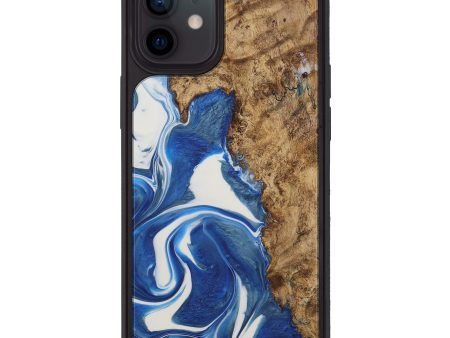 iPhone 12 Wood+Resin Phone Case - Nadia (Light Blue, 573958) Online