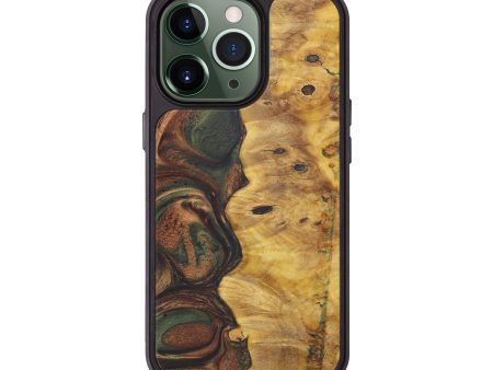 iPhone 13 Pro Wood+Resin Phone Case - Sybila (Dark Green, 574653) Online now