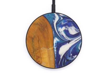 Circle Wood+Resin Wireless Charger - Lexy (Dark Blue, 569941) Online Sale