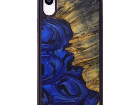 iPhone Xr Wood+Resin Phone Case - Jennette (Dark Blue, 571977) Cheap