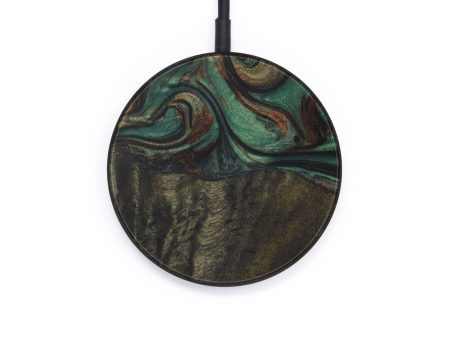 Circle Wood+Resin Wireless Charger - Kyra (Dark Green, 569240) For Discount