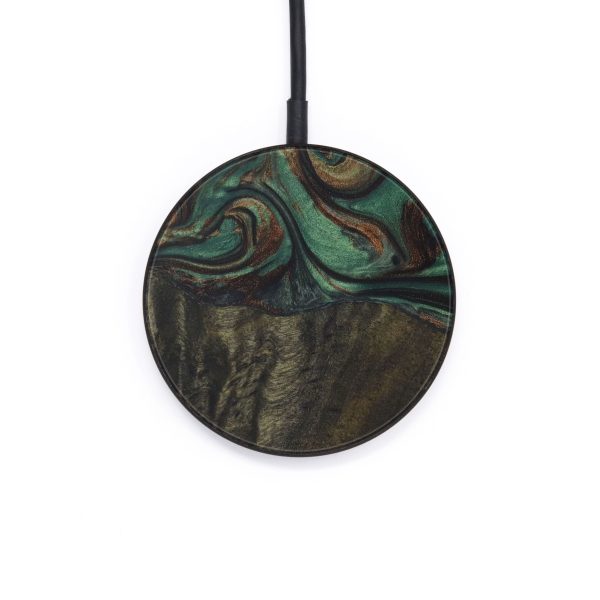 Circle Wood+Resin Wireless Charger - Kyra (Dark Green, 569240) For Discount