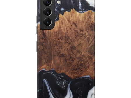 Galaxy S22 Plus Wood+Resin Live Edge Phone Case - Mufinella (Black & White, 567140) For Cheap