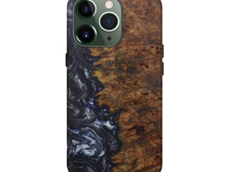 iPhone 13 Pro Wood+Resin Live Edge Phone Case - Charin (Black & White, 567142) For Cheap