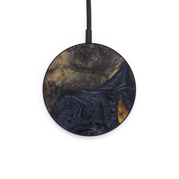 Circle Wood+Resin Wireless Charger - Sadan (Pure Black, 567379) For Sale