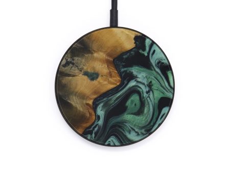 Circle Wood+Resin Wireless Charger - Emr (Dark Green, 568768) Sale