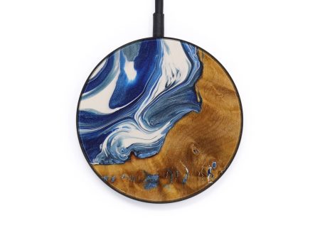 Circle Wood+Resin Wireless Charger - Hughes (Light Blue, 570056) on Sale