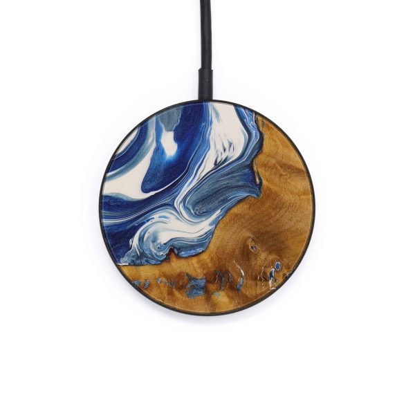 Circle Wood+Resin Wireless Charger - Hughes (Light Blue, 570056) on Sale