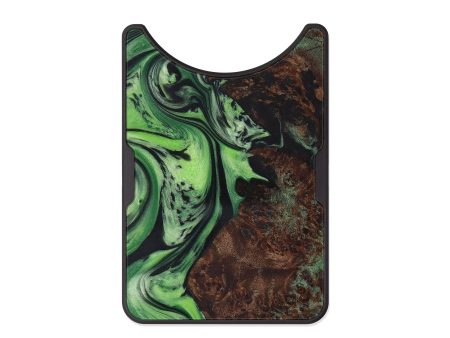 Alloy Wood+Resin Wallet - Lolla (Dark Green, 569222) Supply