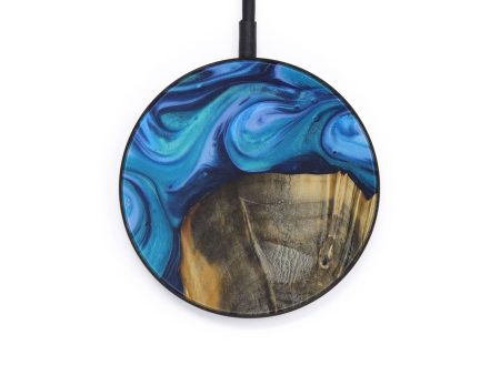 Circle Wood+Resin Wireless Charger - Maighdiln (Light Blue, 570039) Hot on Sale