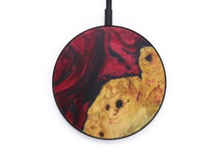 Circle Wood+Resin Wireless Charger - Marlen (Dark Red, 572368) Online