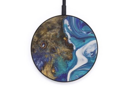 Circle Wood+Resin Wireless Charger - Raynald (Dark Blue, 571950) Online Hot Sale