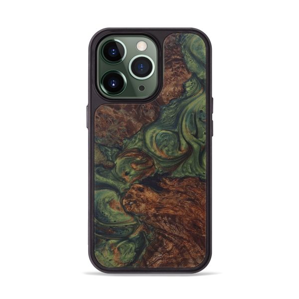 iPhone 13 Pro Wood+Resin Phone Case - Avis (Dark Green, 569166) Cheap