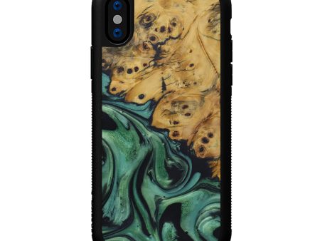 iPhone X Wood+Resin Phone Case - Barby (Dark Green, 567619) Online Hot Sale