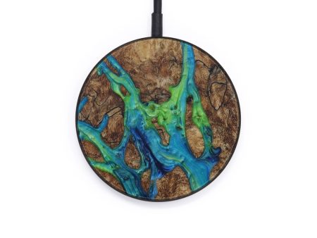 Circle Wood+Resin Wireless Charger - Witte (Light Blue, 571380) For Cheap