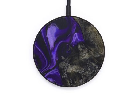 Circle Wood+Resin Wireless Charger - Olena (Purple, 569850) on Sale