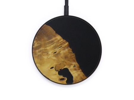 Circle Wood+Resin Wireless Charger - Ieshia (Pure Black, 569684) on Sale