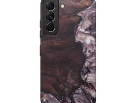 Galaxy S22 Wood+Resin Live Edge Phone Case - Ros (Dark Red, 569319) Cheap