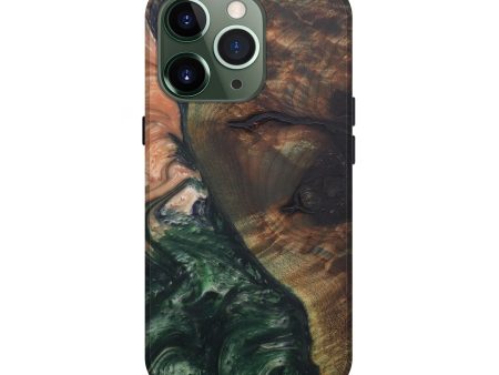 iPhone 13 Pro Wood+Resin Live Edge Phone Case - Celie (Dark Green, 567167) Online