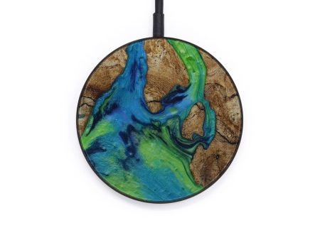 Circle Wood+Resin Wireless Charger - Saul (Light Blue, 571382) For Discount