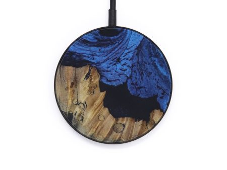 Circle Wood+Resin Wireless Charger - Aidan (Dark Blue, 570016) Hot on Sale