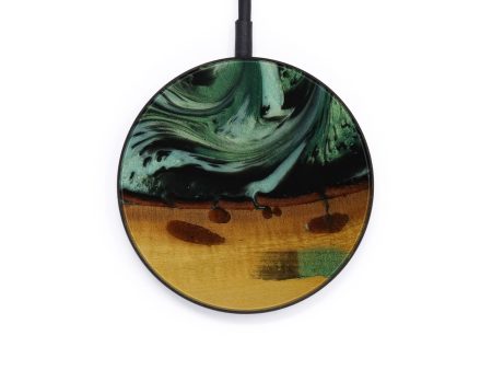 Circle Wood+Resin Wireless Charger - Jim (Dark Green, 570889) Supply