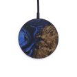 Circle Wood+Resin Wireless Charger - Margeret (Dark Blue, 572209) Fashion